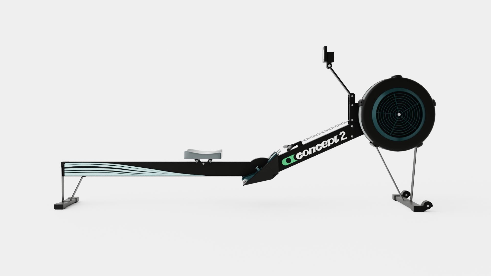 Rowing Machine Low-poly 3D model_1