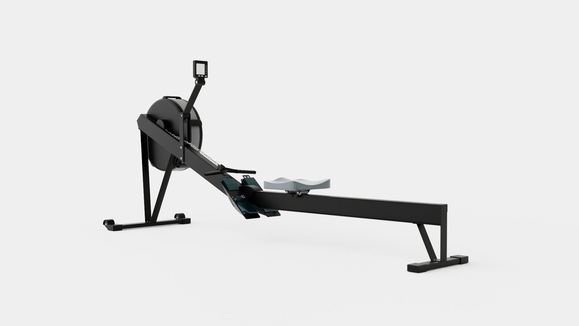 Rowing Machine Low-poly 3D model_3