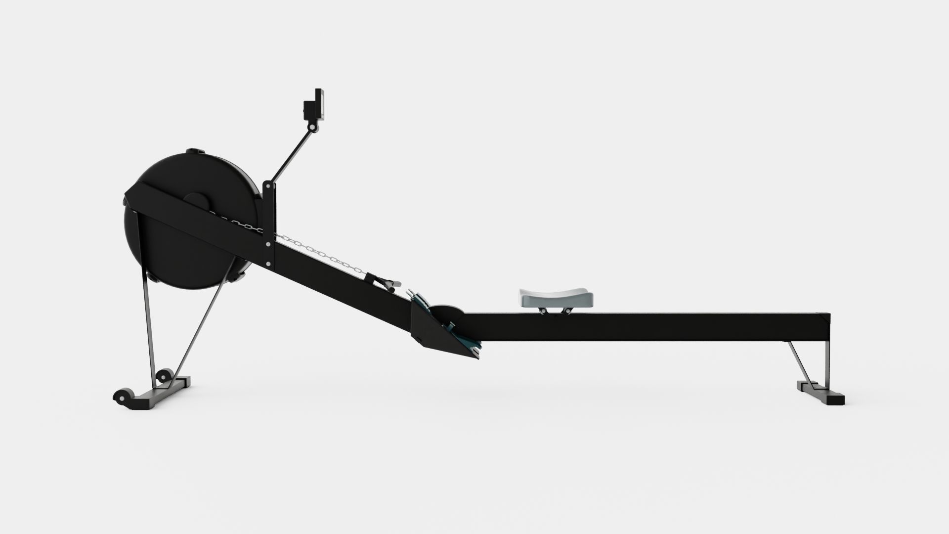 Rowing Machine Low-poly 3D model_4