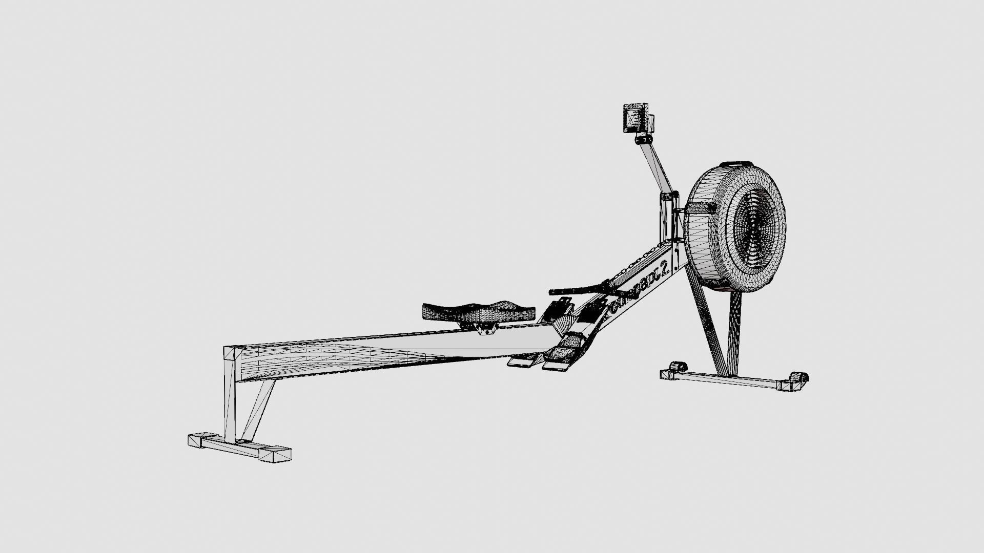 Rowing Machine Low-poly 3D model_7