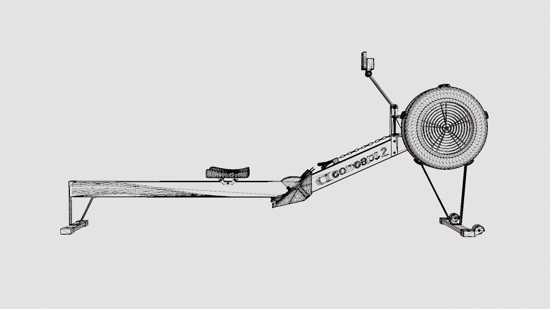 Rowing Machine Low-poly 3D model_6