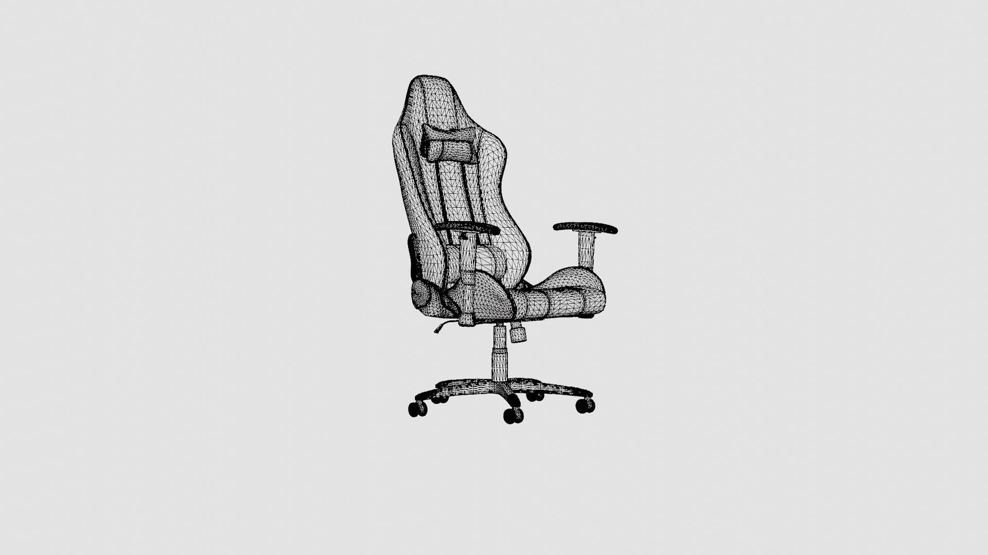 Gaming Chair Low-poly 3D model_7