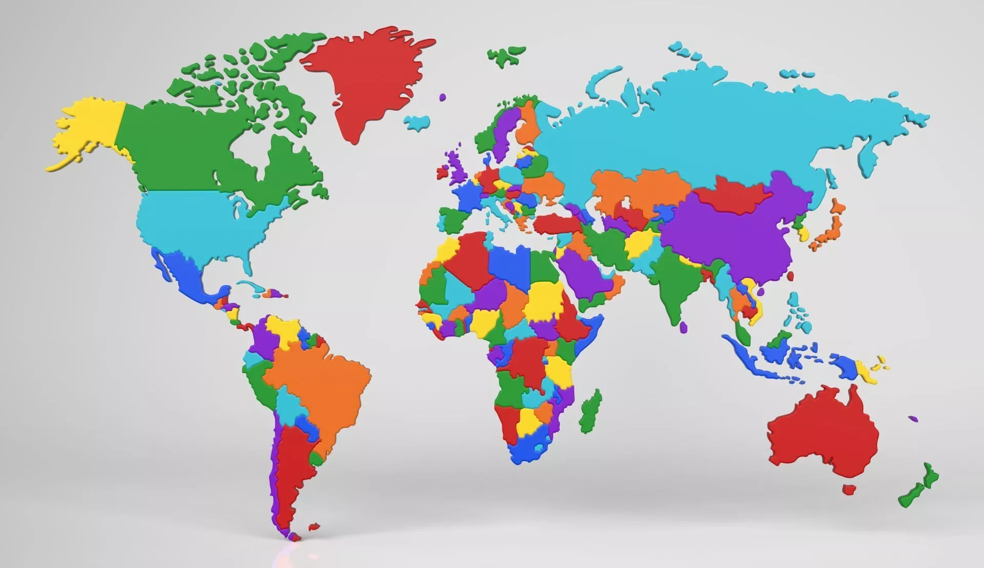 Minimalist Modular World Map 3D print model