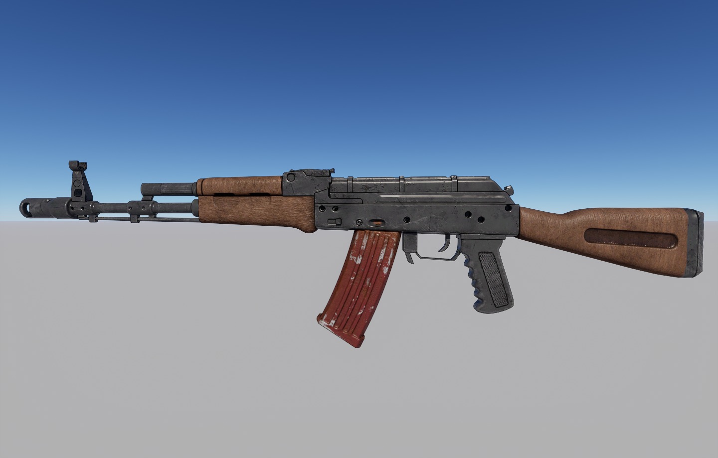 AK47 Kalashnikov 3D Model - Low Poly PBR Textured Low-poly 3D model_3