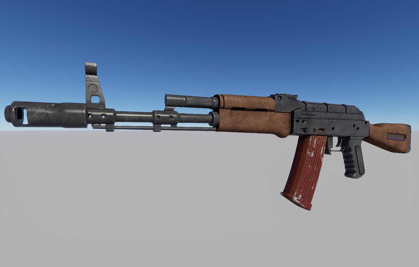 AK47 Kalashnikov 3D Model - Low Poly PBR Textured Low-poly 3D model_4