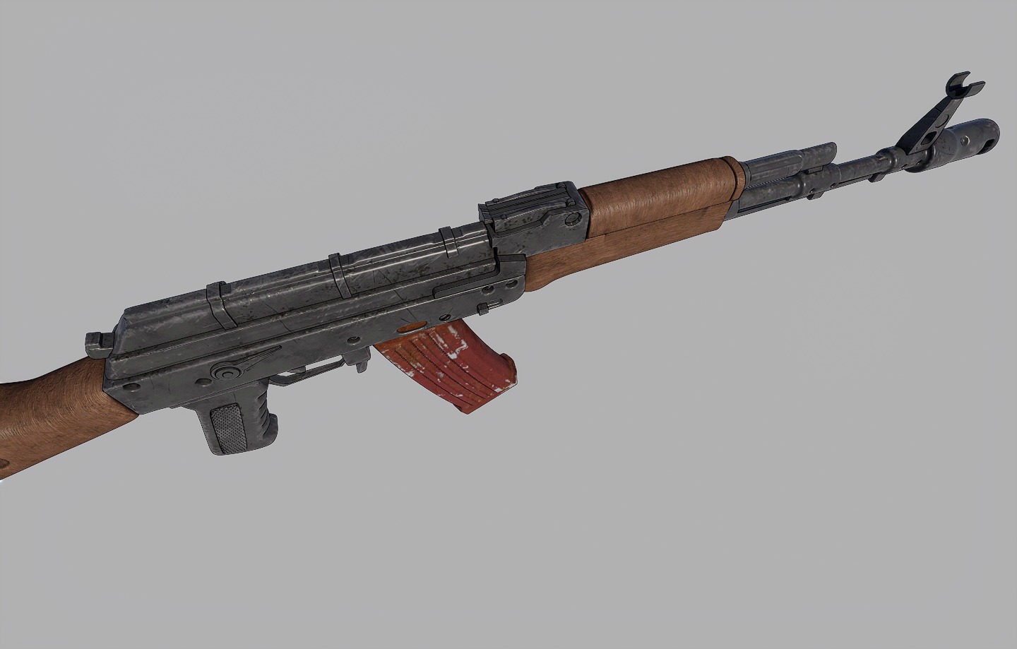 AK47 Kalashnikov 3D Model - Low Poly PBR Textured Low-poly 3D model_5