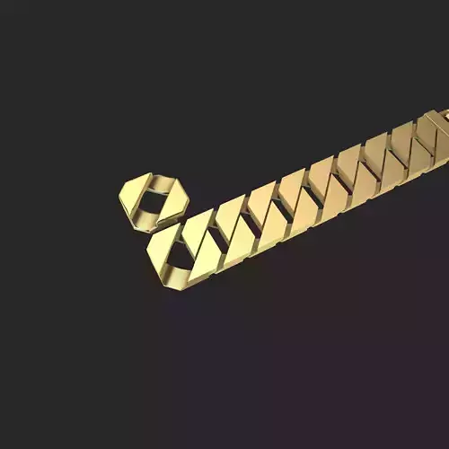 Flat Link Curb Chain with Lock