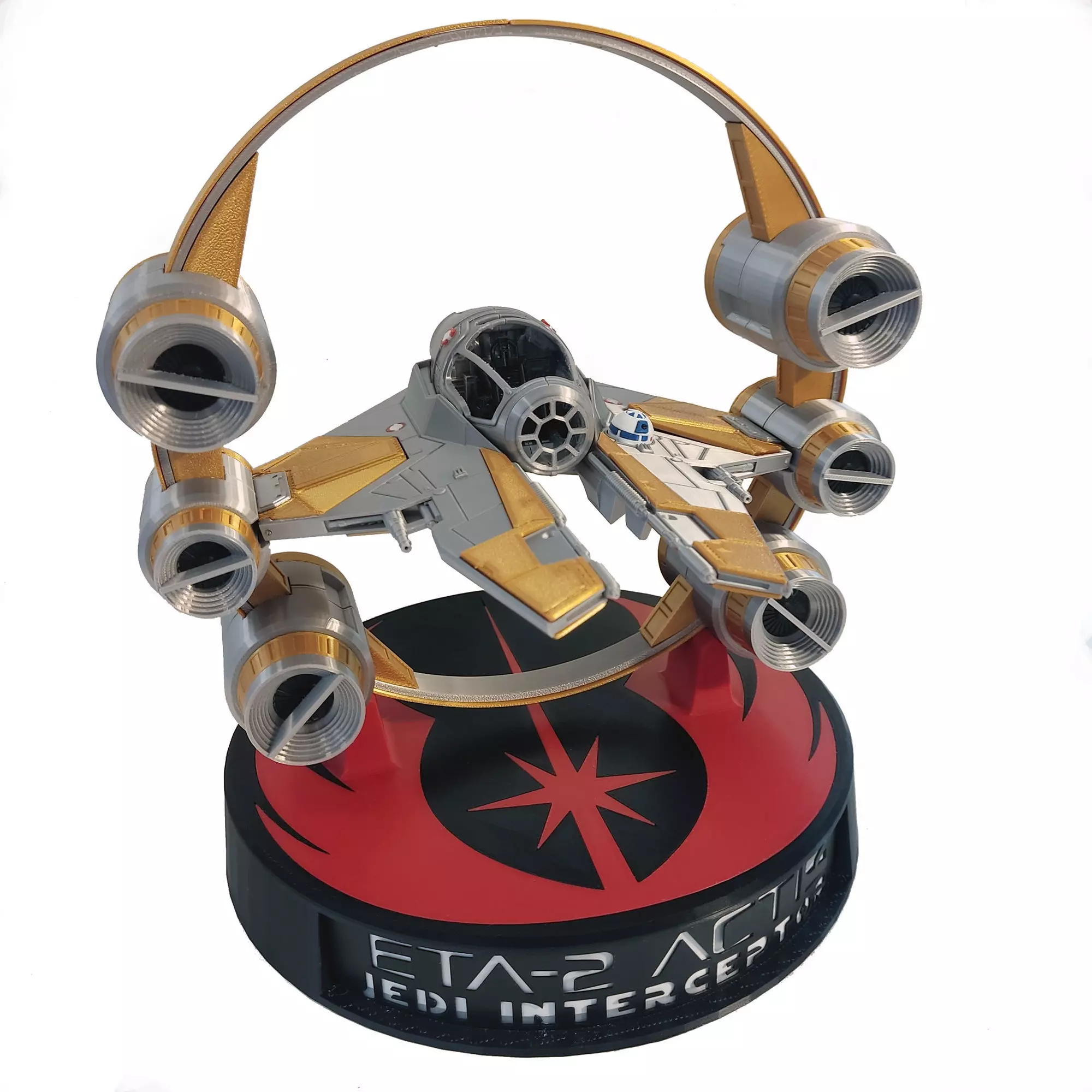 Actis Eta-2 Jedi interceptor - printable with instructions 3D print model_0