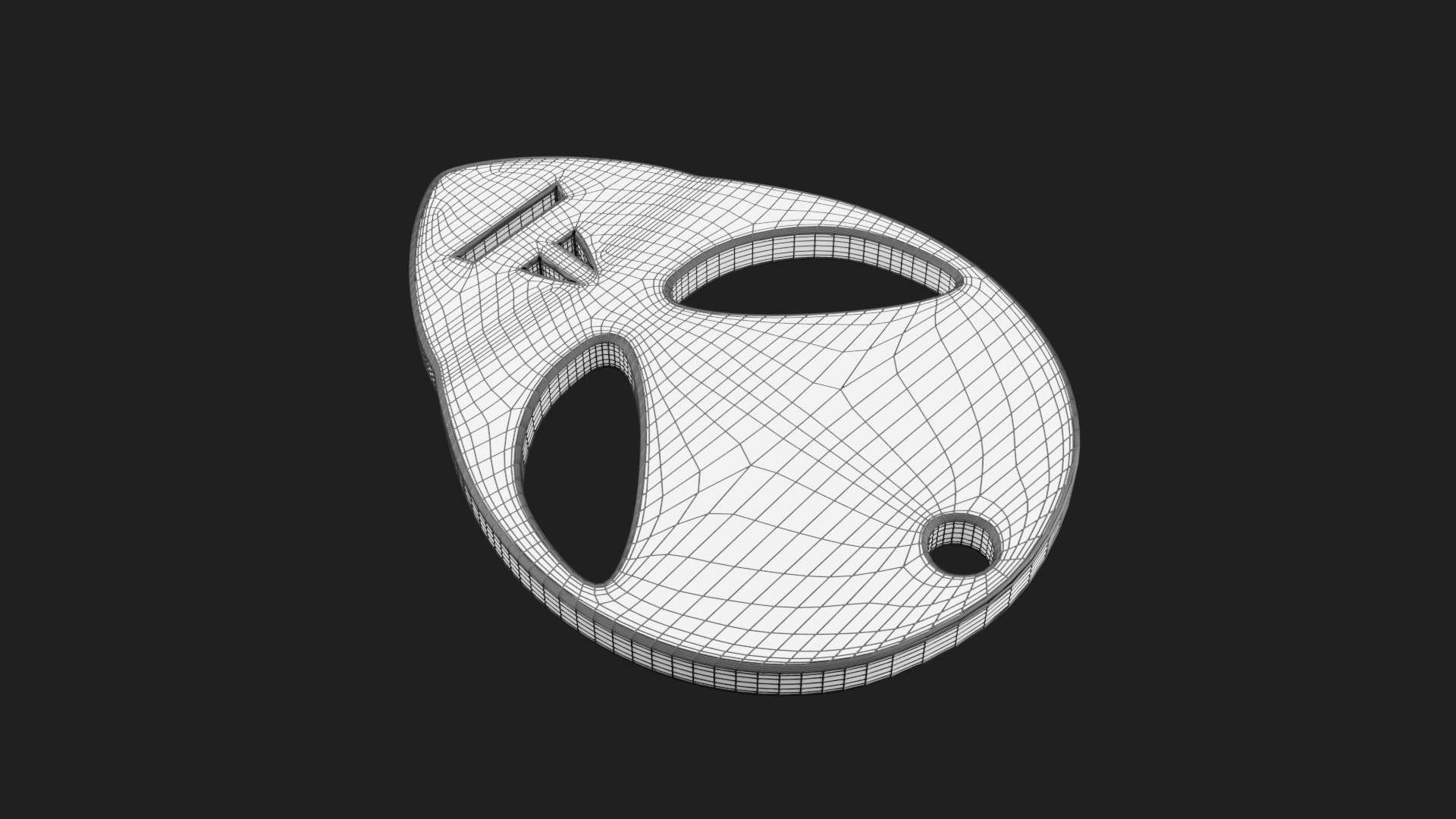 Alien Face Keychain 2 3D print model_8