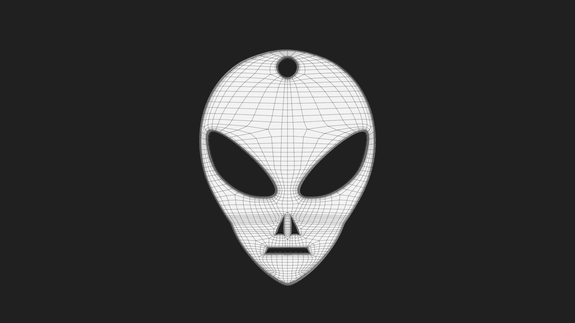 Alien Face Keychain 2 3D print model_7