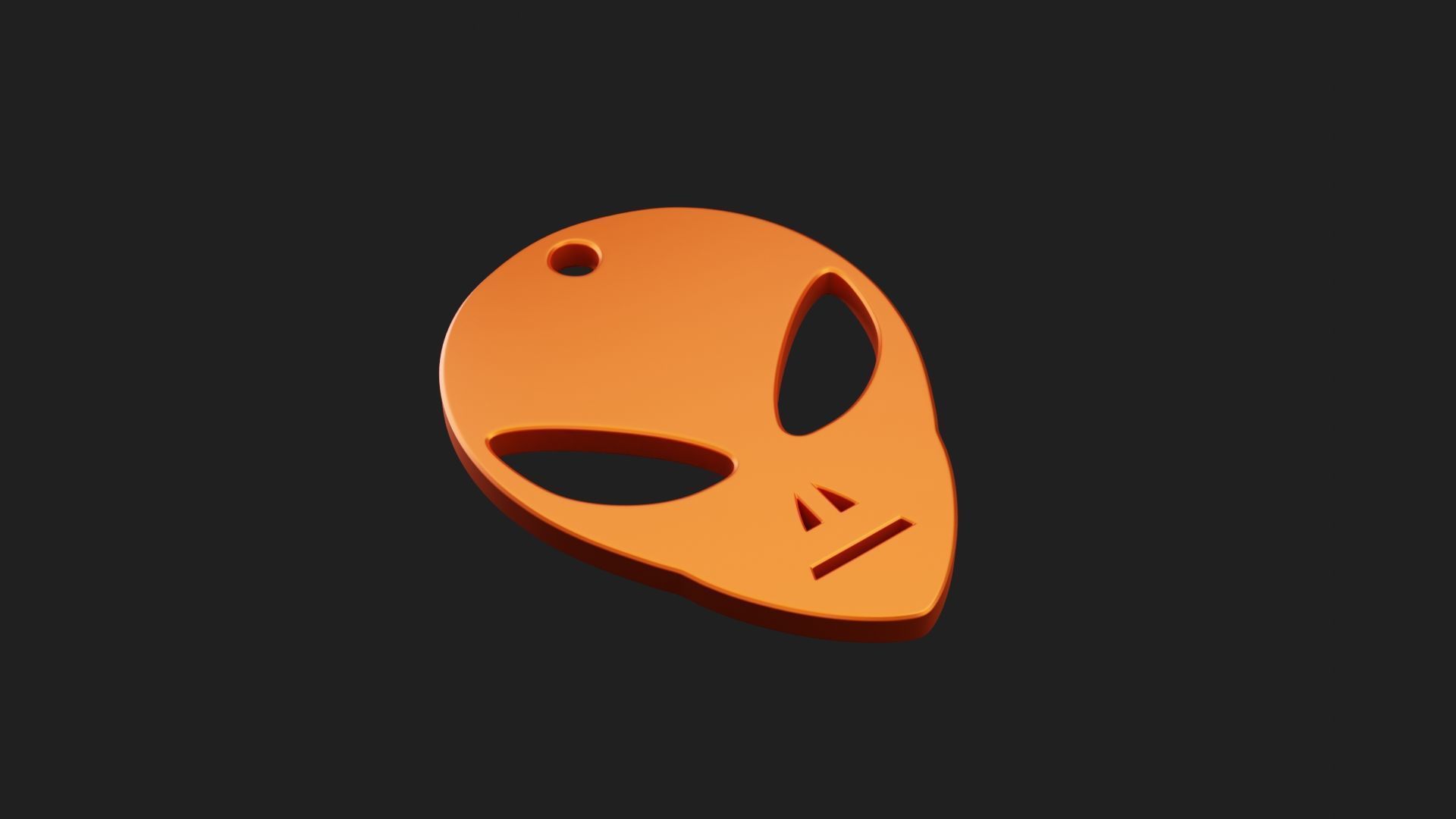 Alien Face Keychain 2 3D print model_1