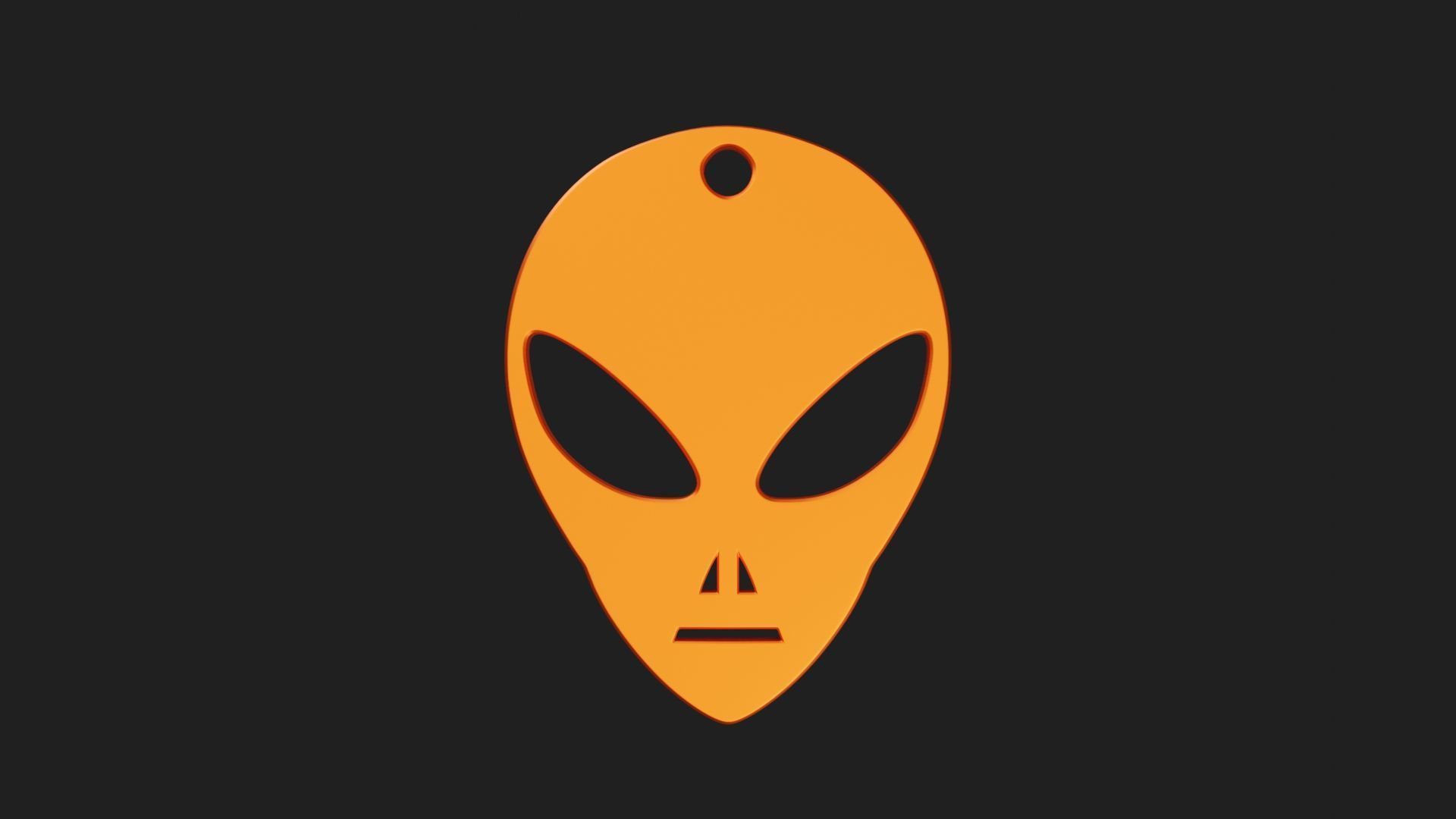 Alien Face Keychain 2 3D print model_2