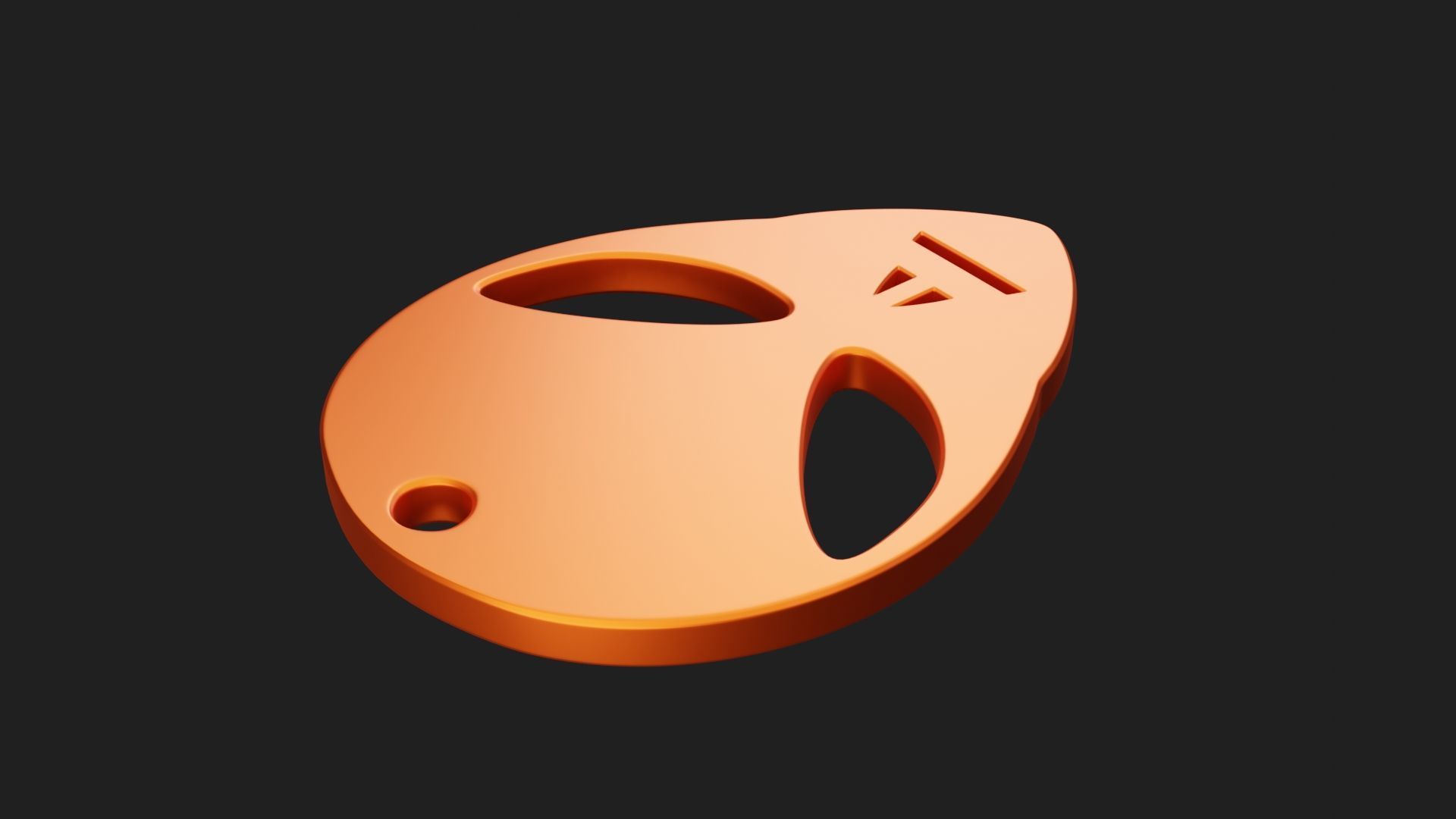 Alien Face Keychain 2 3D print model_5