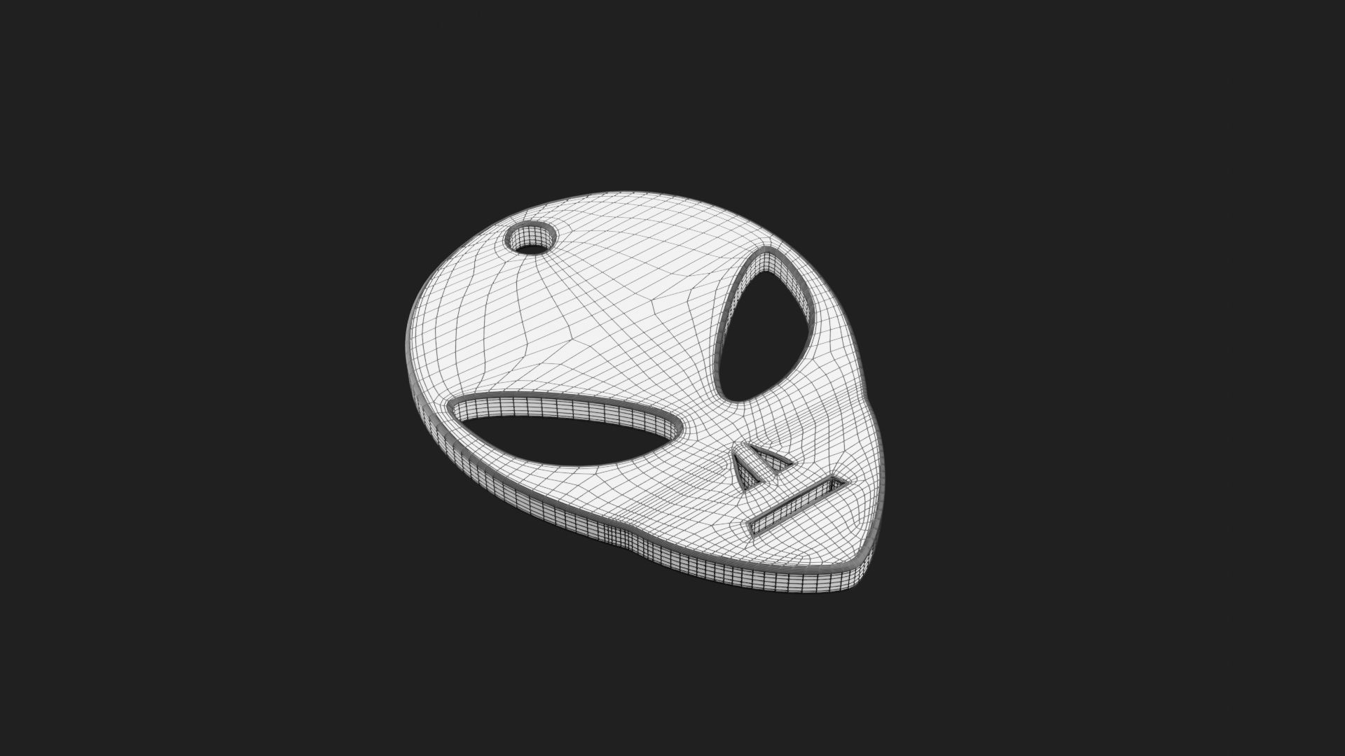 Alien Face Keychain 2 3D print model_6