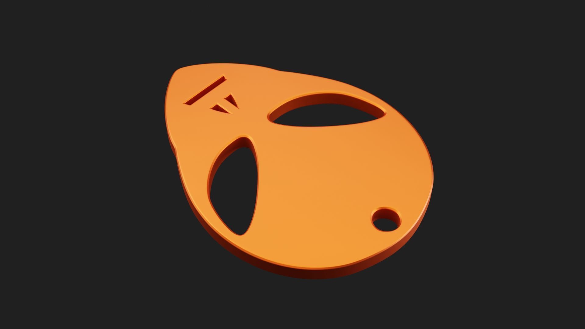 Alien Face Keychain 2 3D print model_4