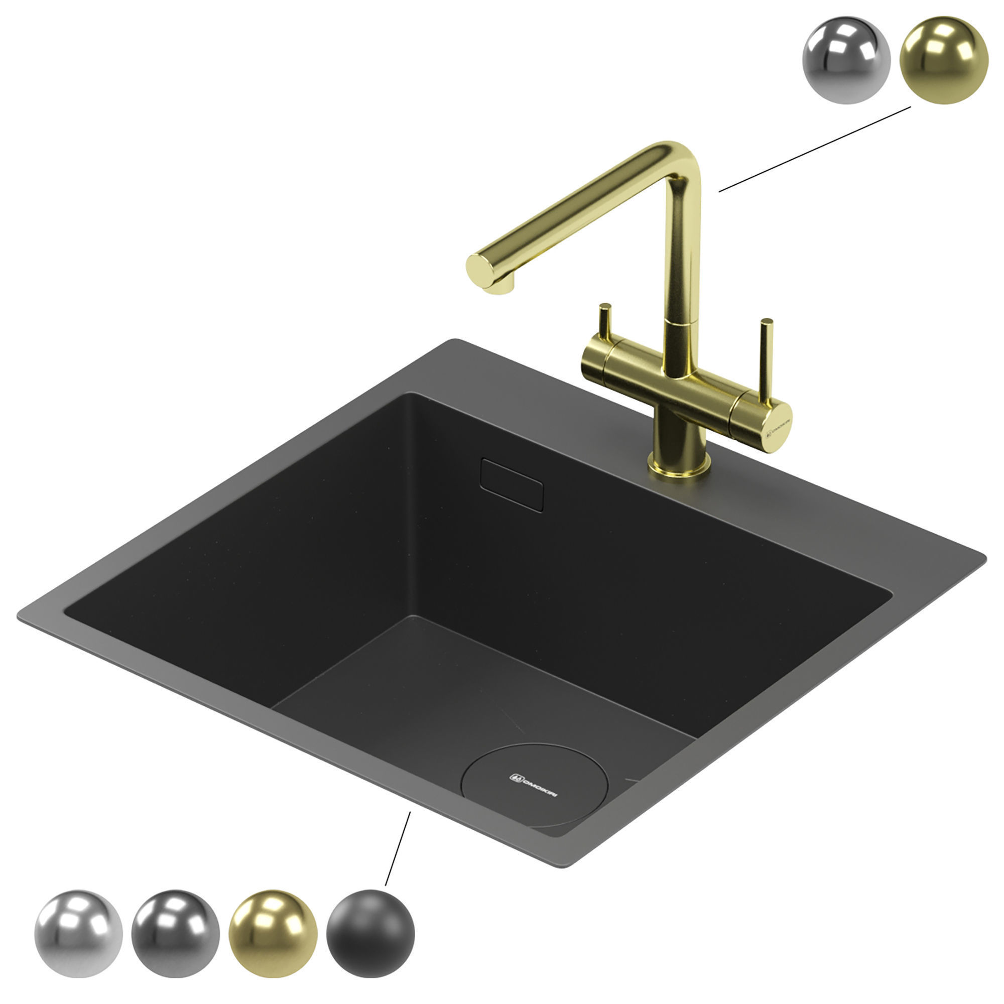 OMOIKIRI kitchen sink 3D model_3