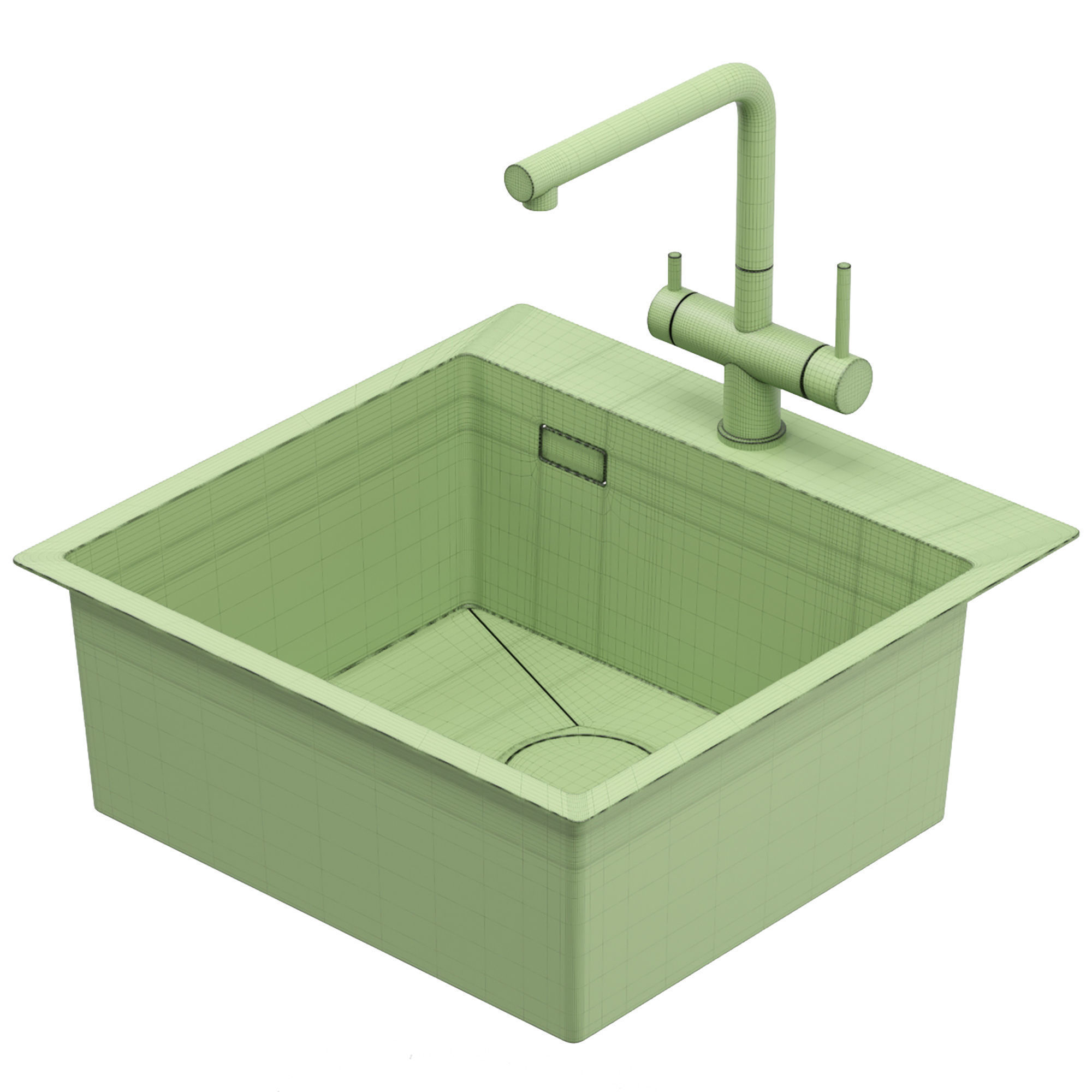OMOIKIRI kitchen sink 3D model_6