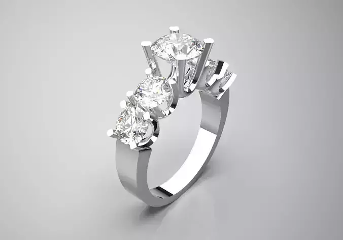 Classic 5 Diamond Engagement Ring Model sr0011