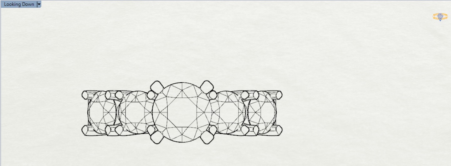 Classic 5 Diamond Engagement Ring Model sr0011 3D print model_11