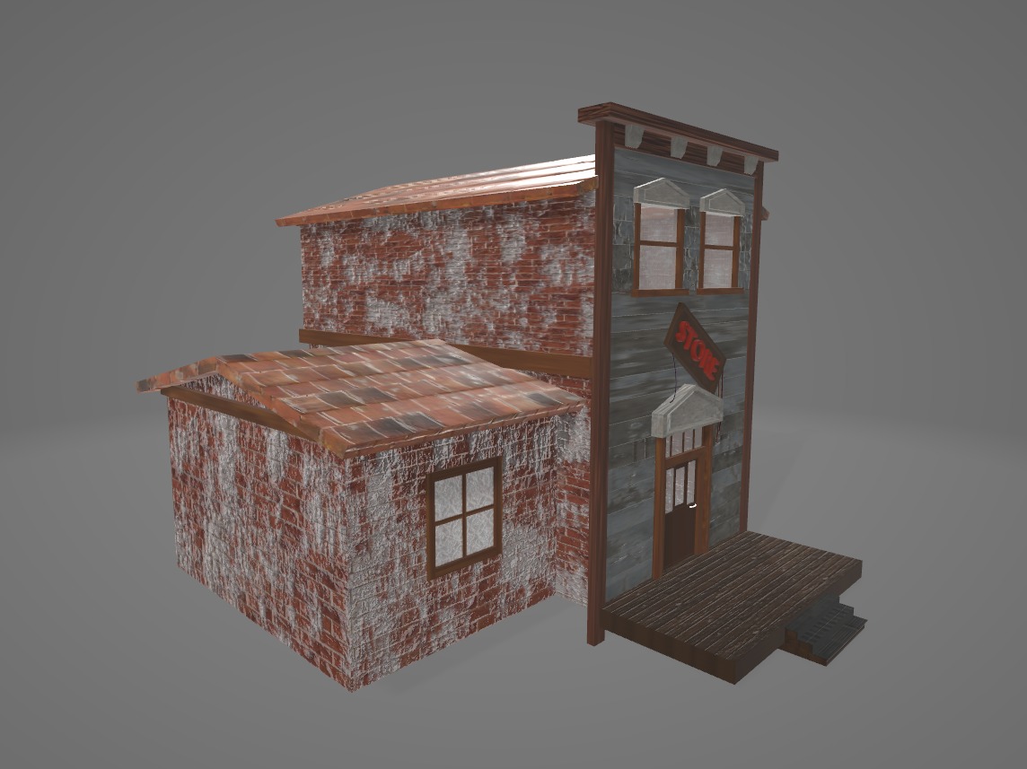An abandoned shop 3D print model_1