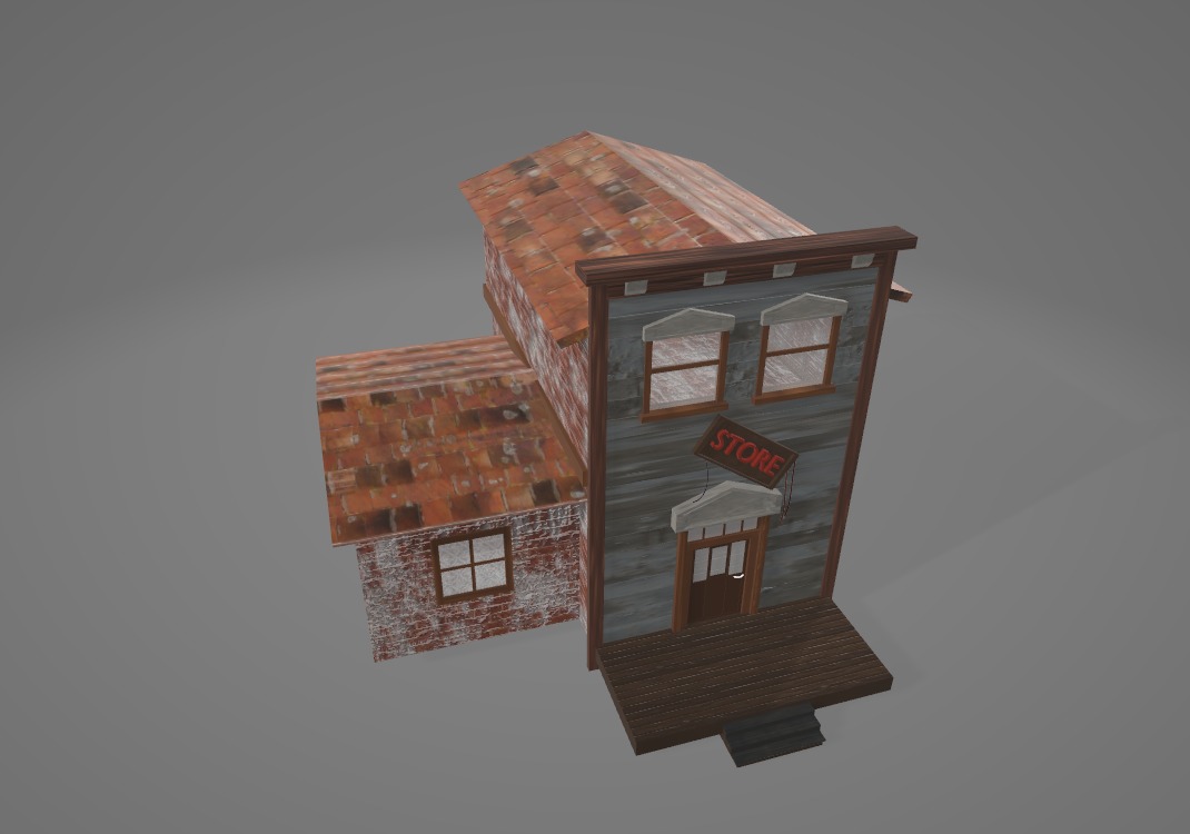 An abandoned shop 3D print model_2