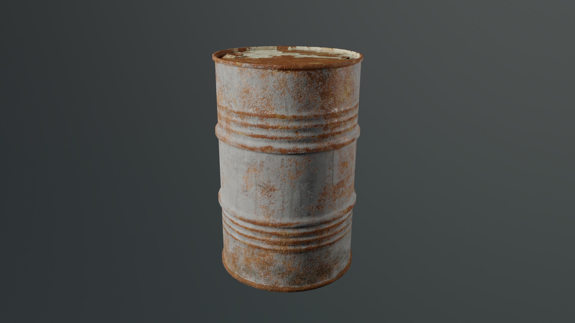 Old Rusty Oil Barrel Low-poly 3D model_8