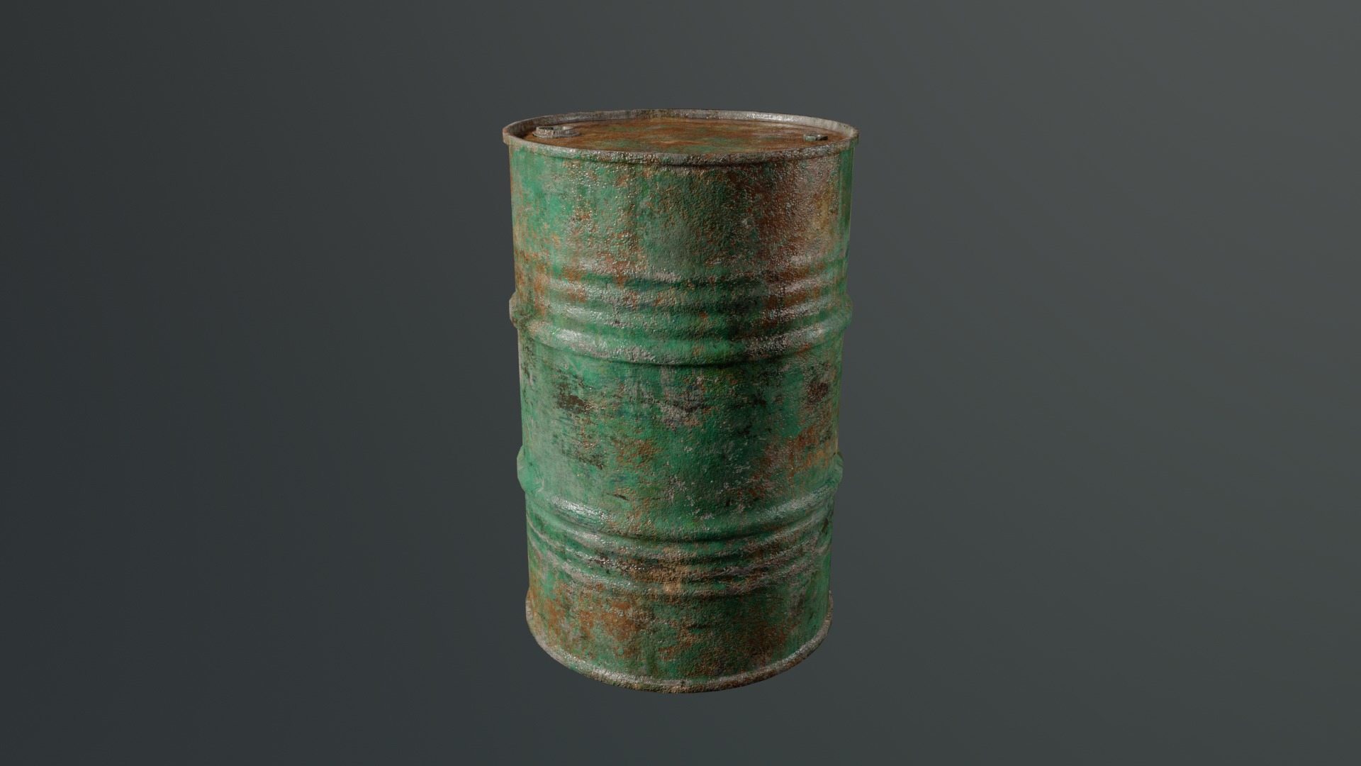 Old Rusty Oil Barrel Low-poly 3D model_11