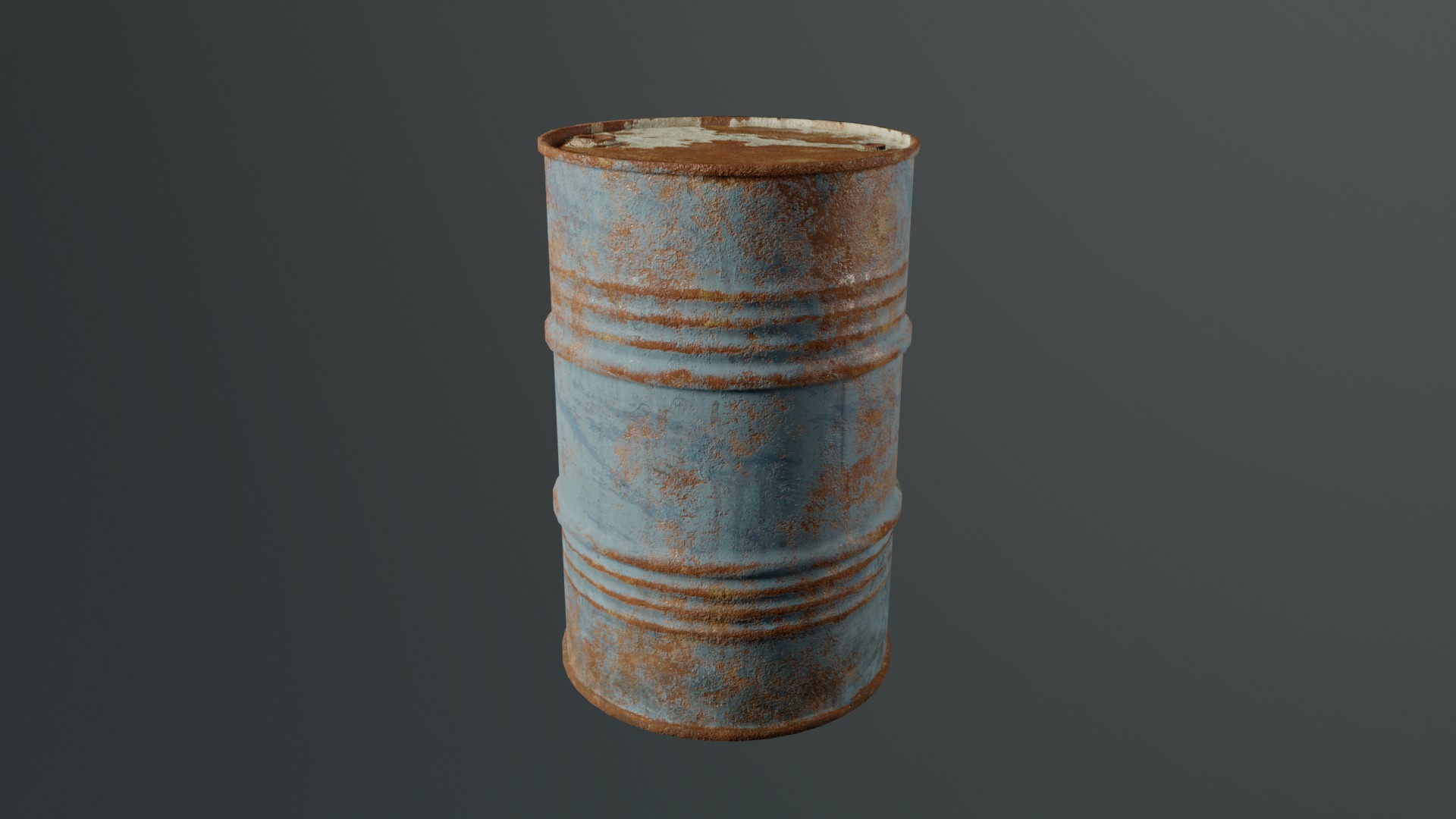 Old Rusty Oil Barrel Low-poly 3D model_5