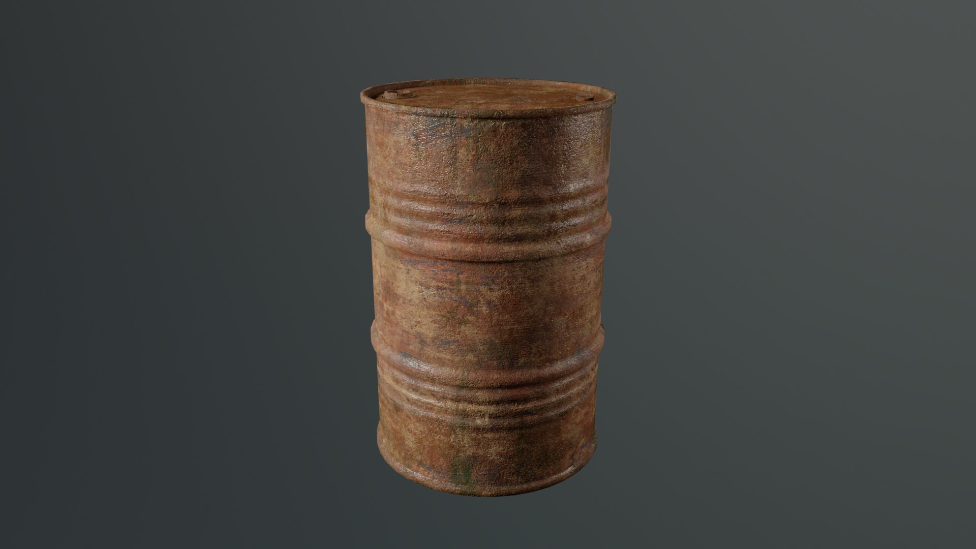 Old Rusty Oil Barrel Low-poly 3D model_9