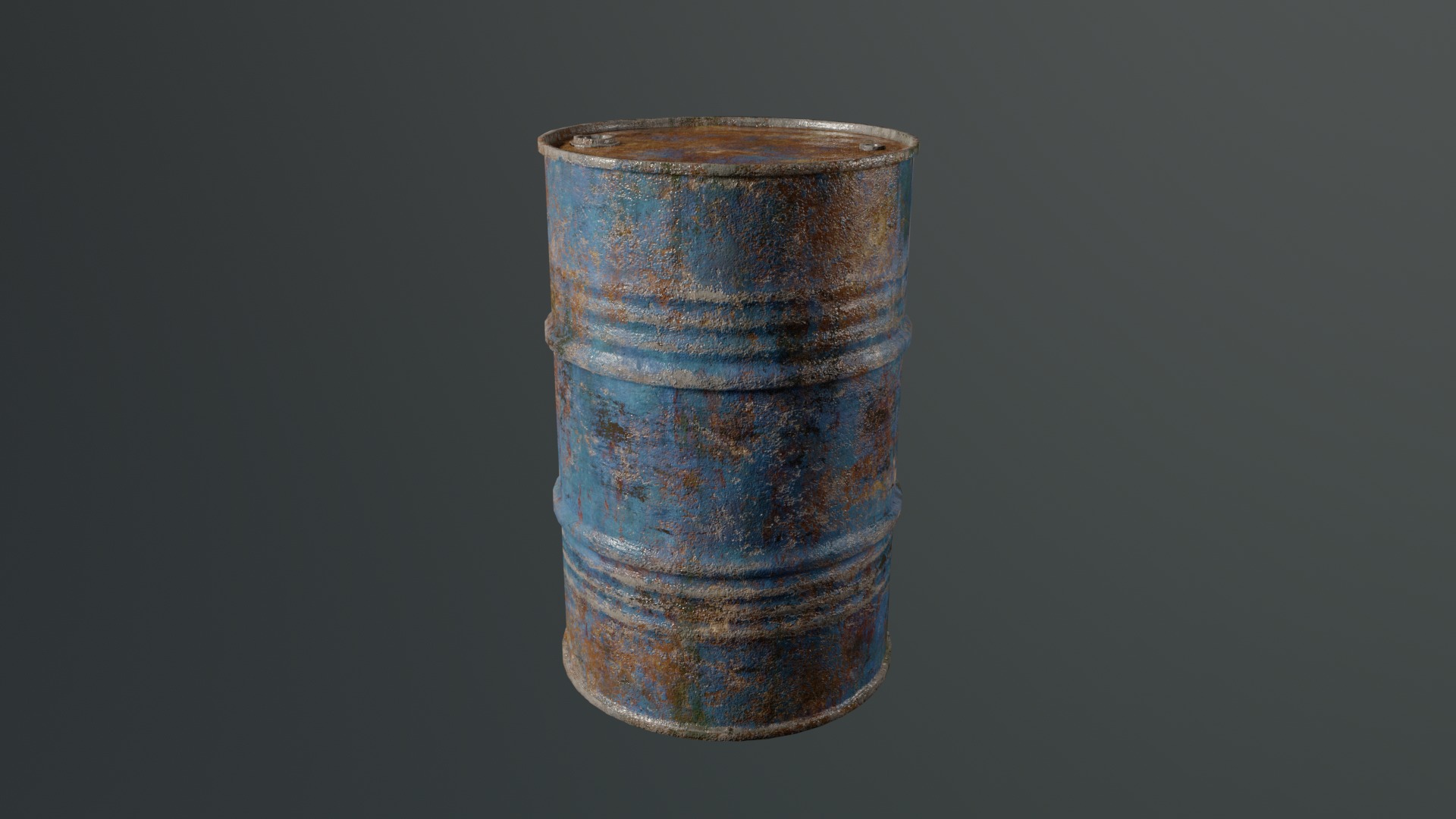 Old Rusty Oil Barrel Low-poly 3D model_10