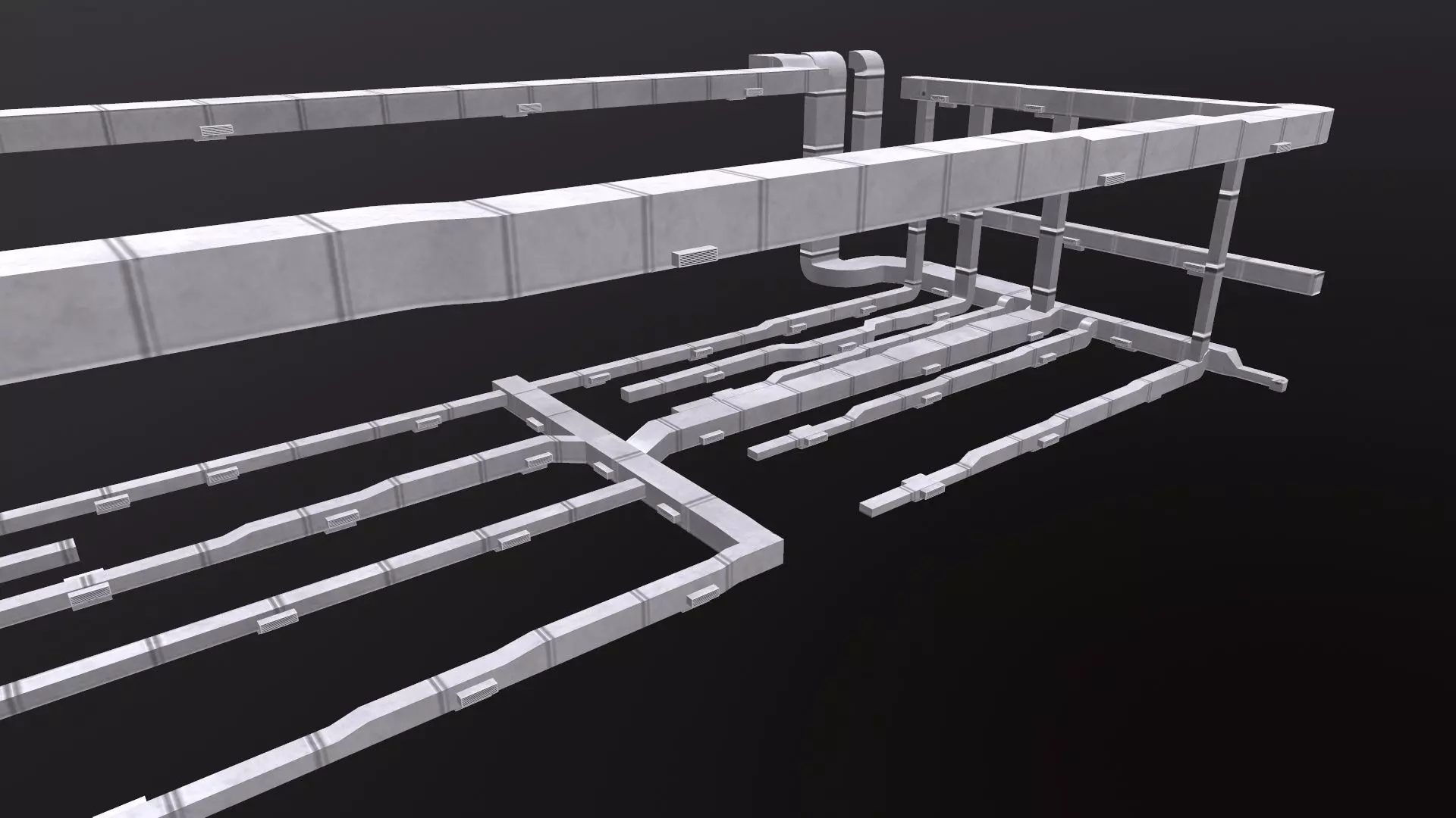 AC Duct Low-poly 3D model_0