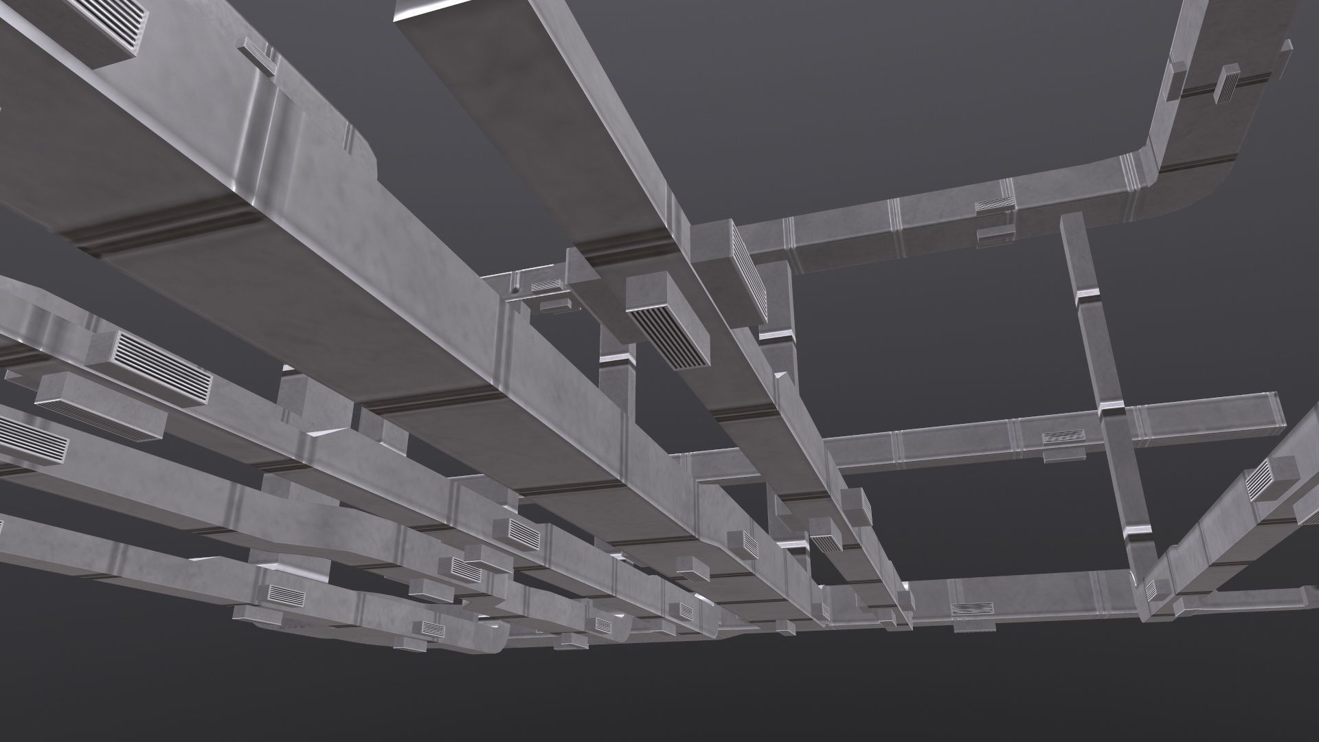 AC Duct Low-poly 3D model_5