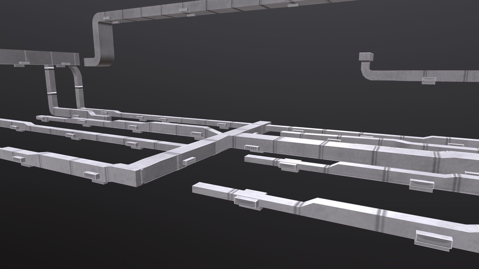 AC Duct Low-poly 3D model_7