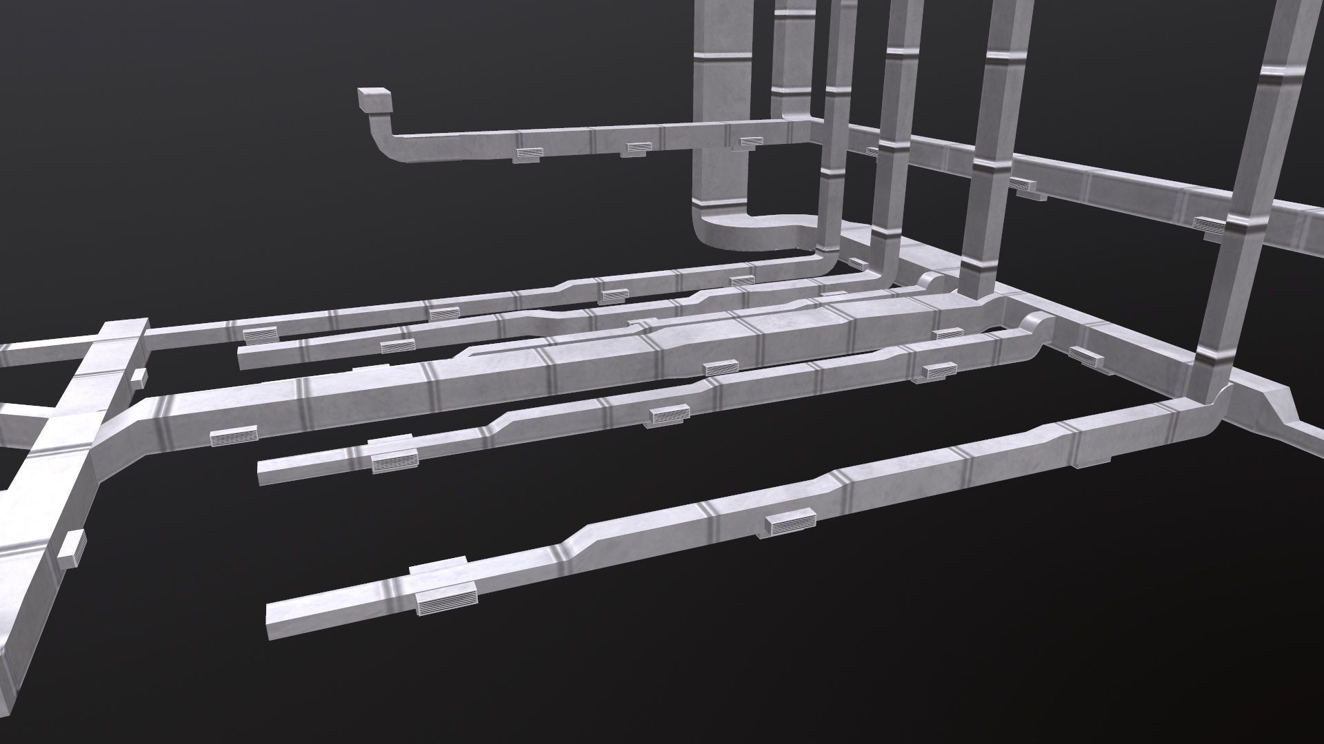 AC Duct Low-poly 3D model_3