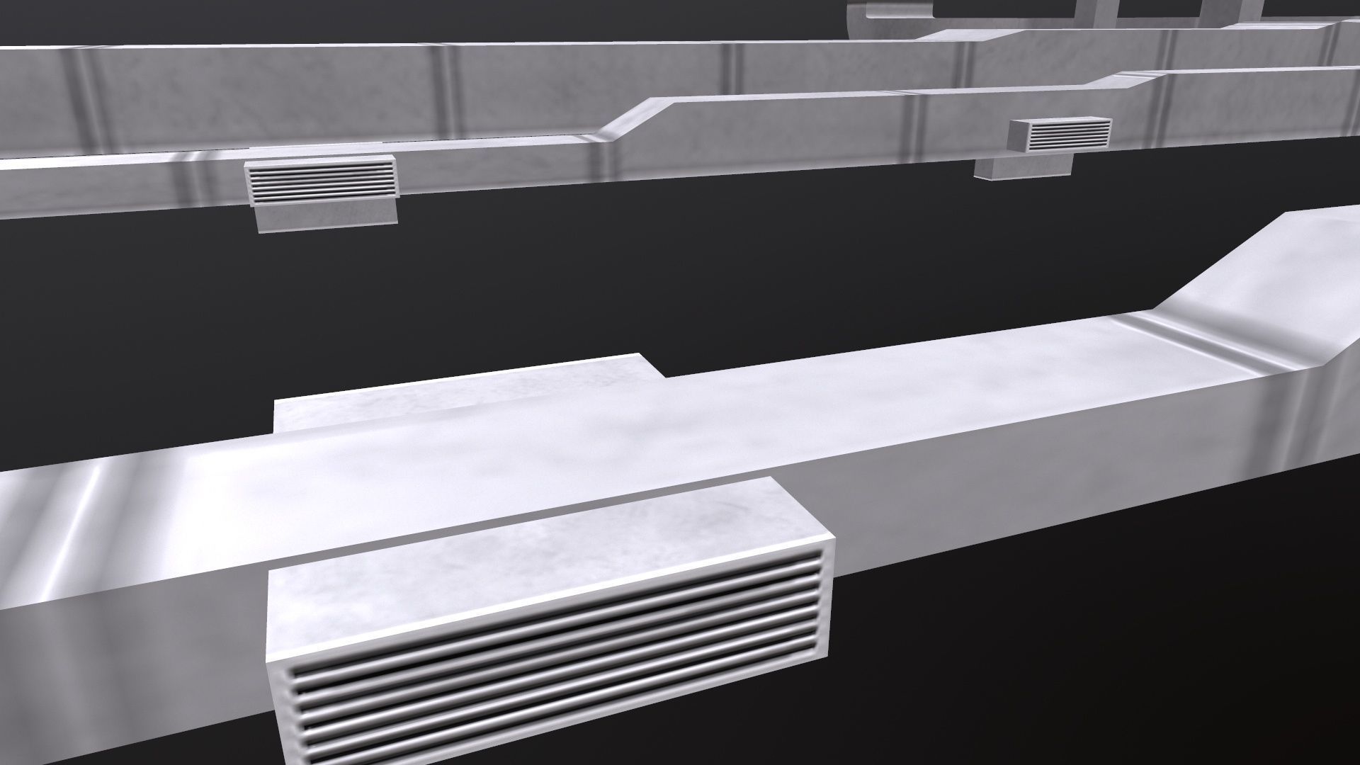 AC Duct Low-poly 3D model_4
