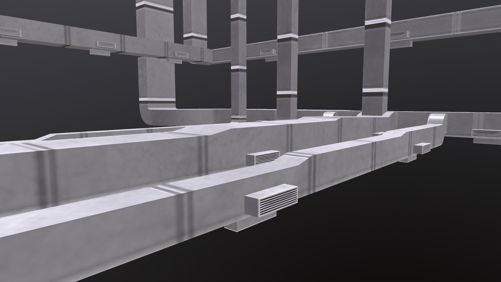 AC Duct Low-poly 3D model_6