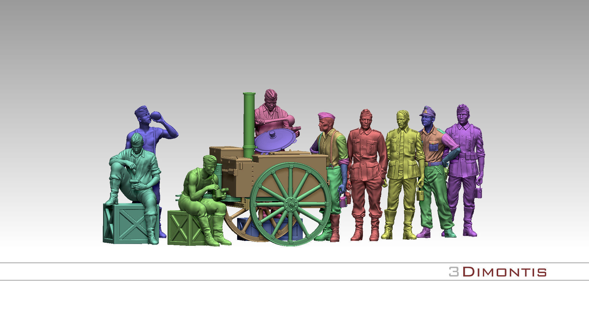 field kitchen and german soldiers 3D print model_60