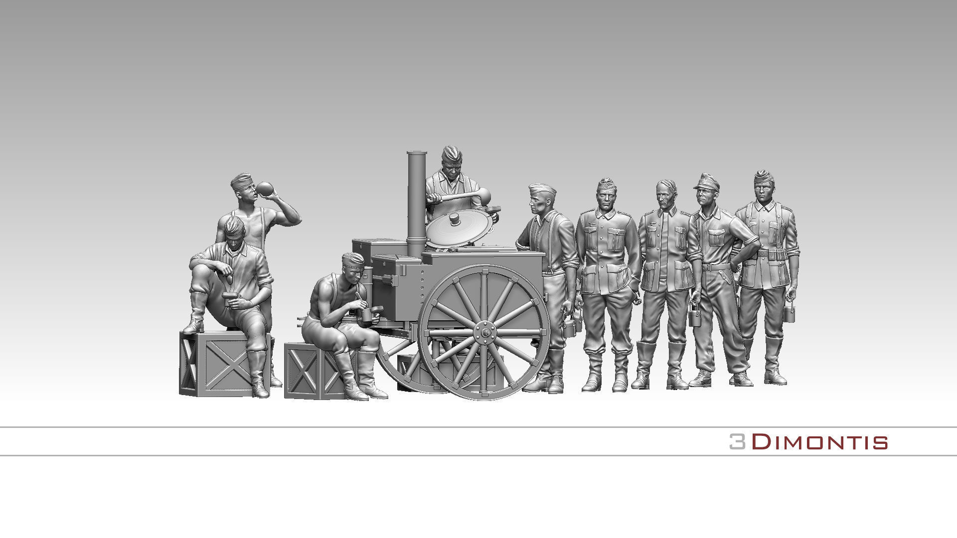 field kitchen and german soldiers 3D print model_16