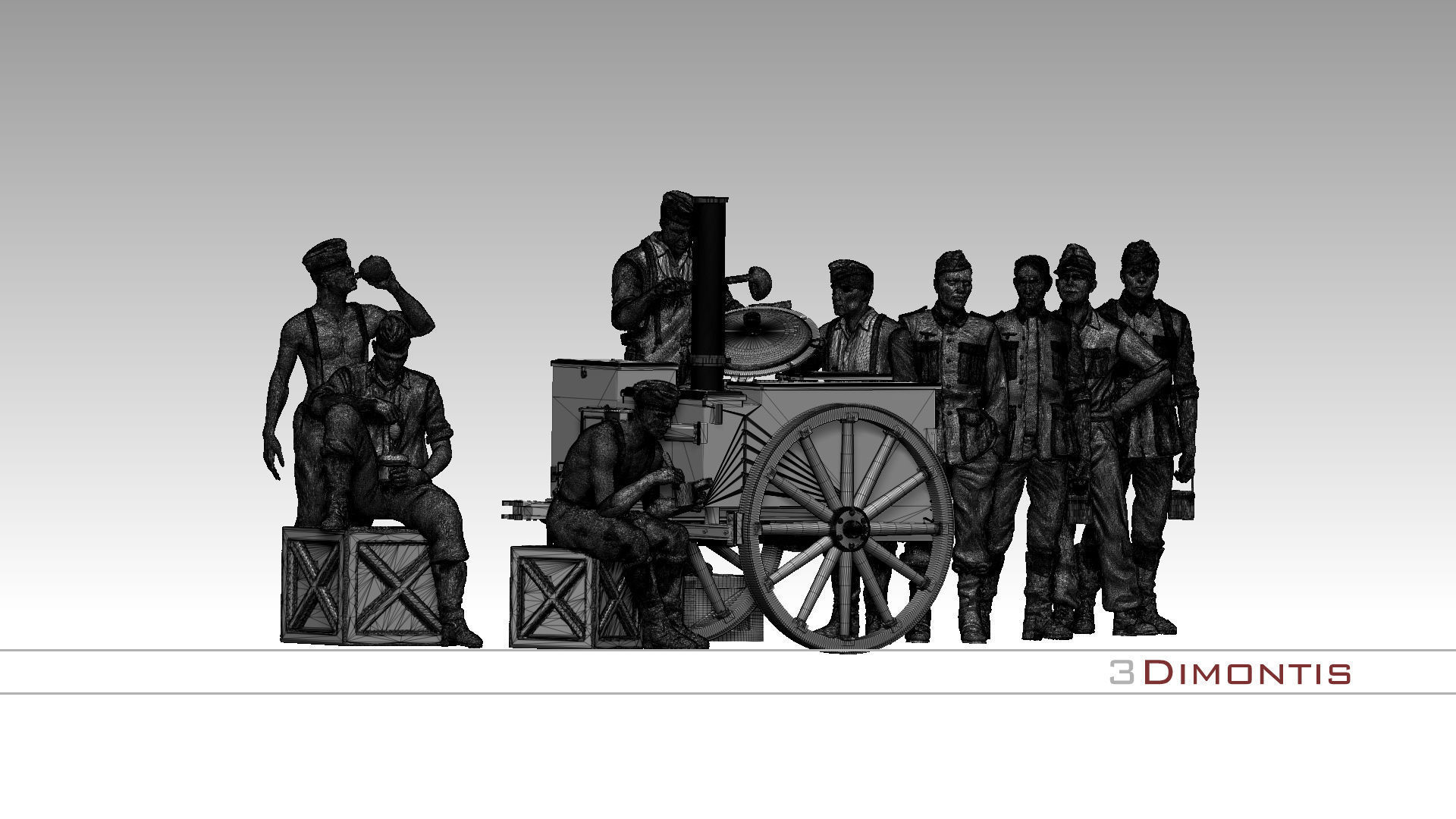 field kitchen and german soldiers 3D print model_101