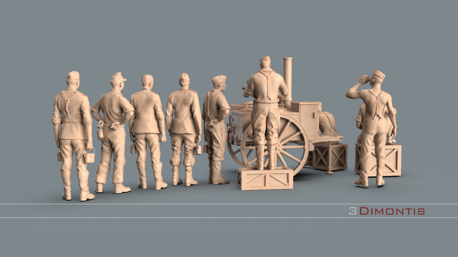 field kitchen and german soldiers 3D print model_53