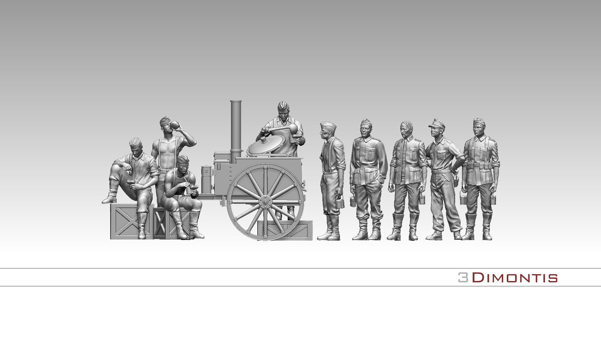 field kitchen and german soldiers 3D print model_61