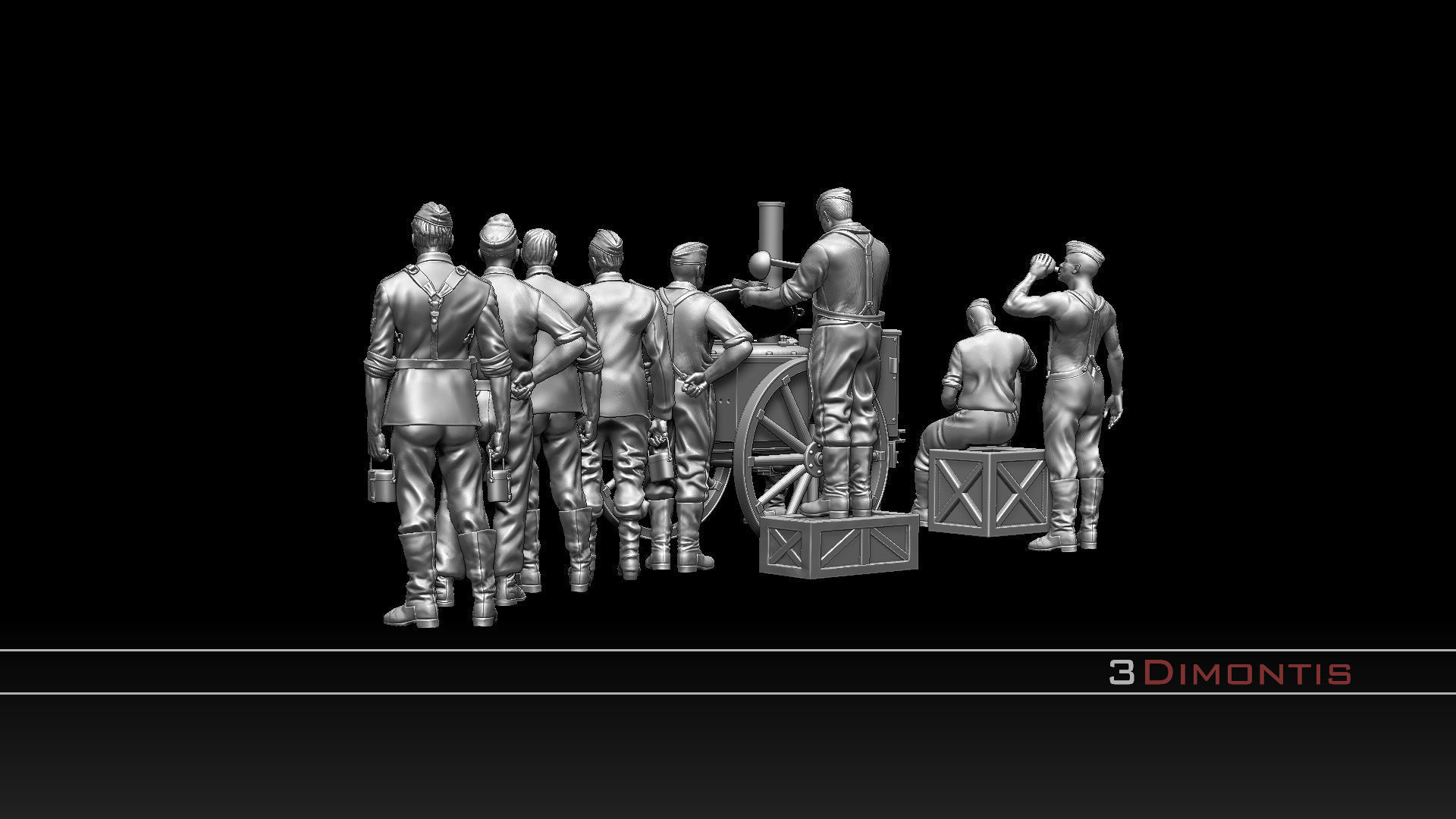 field kitchen and german soldiers 3D print model_12