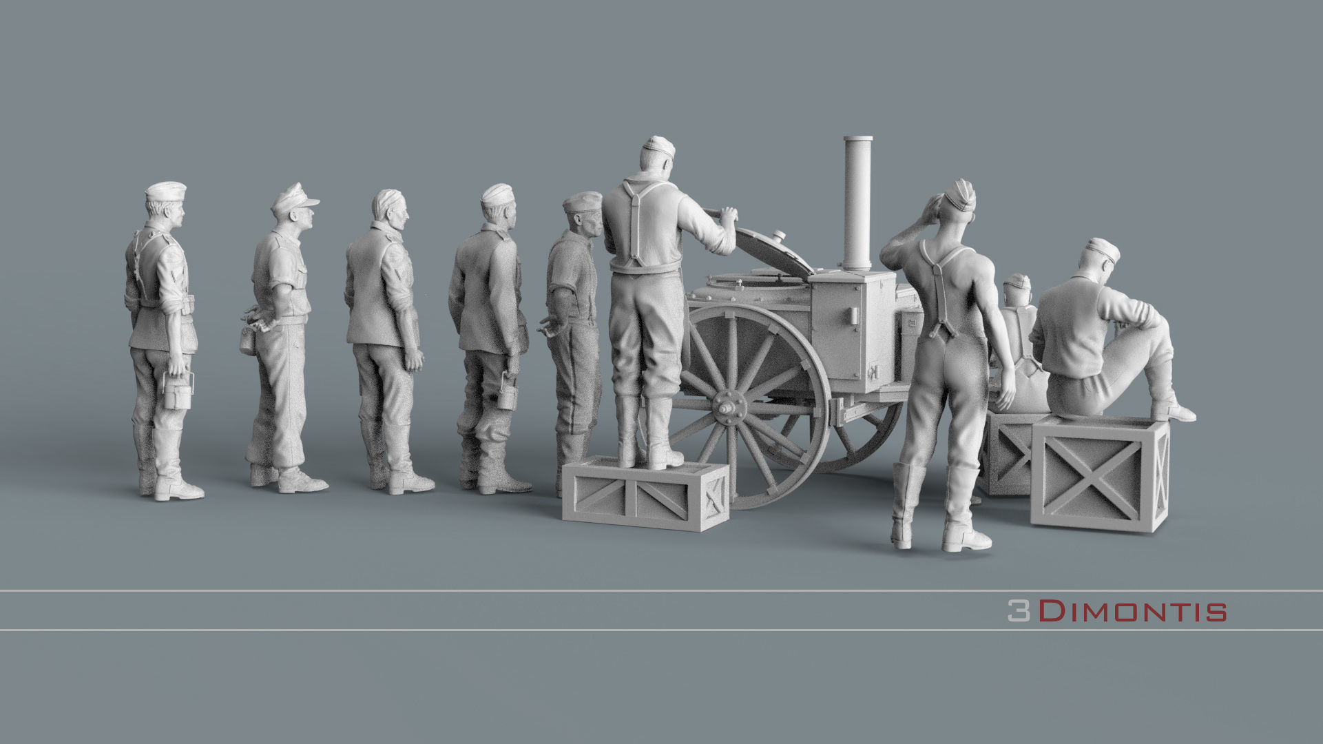 field kitchen and german soldiers 3D print model_105