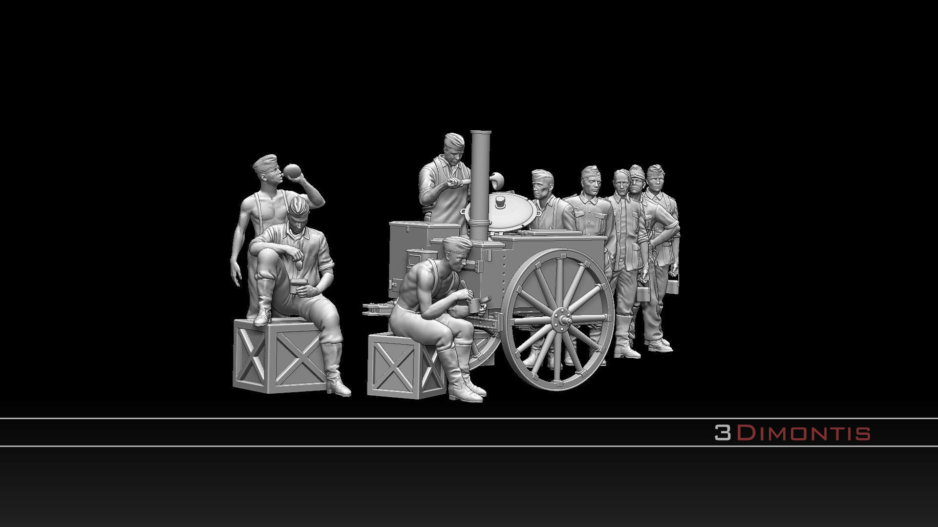 field kitchen and german soldiers 3D print model_73