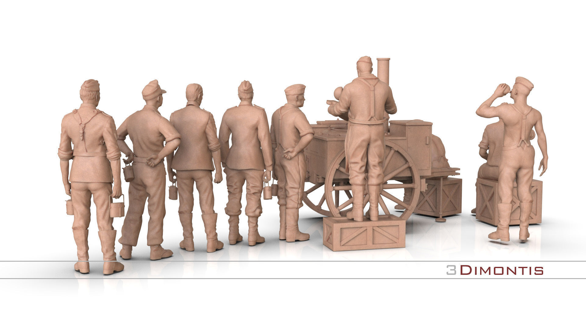 field kitchen and german soldiers 3D print model_55