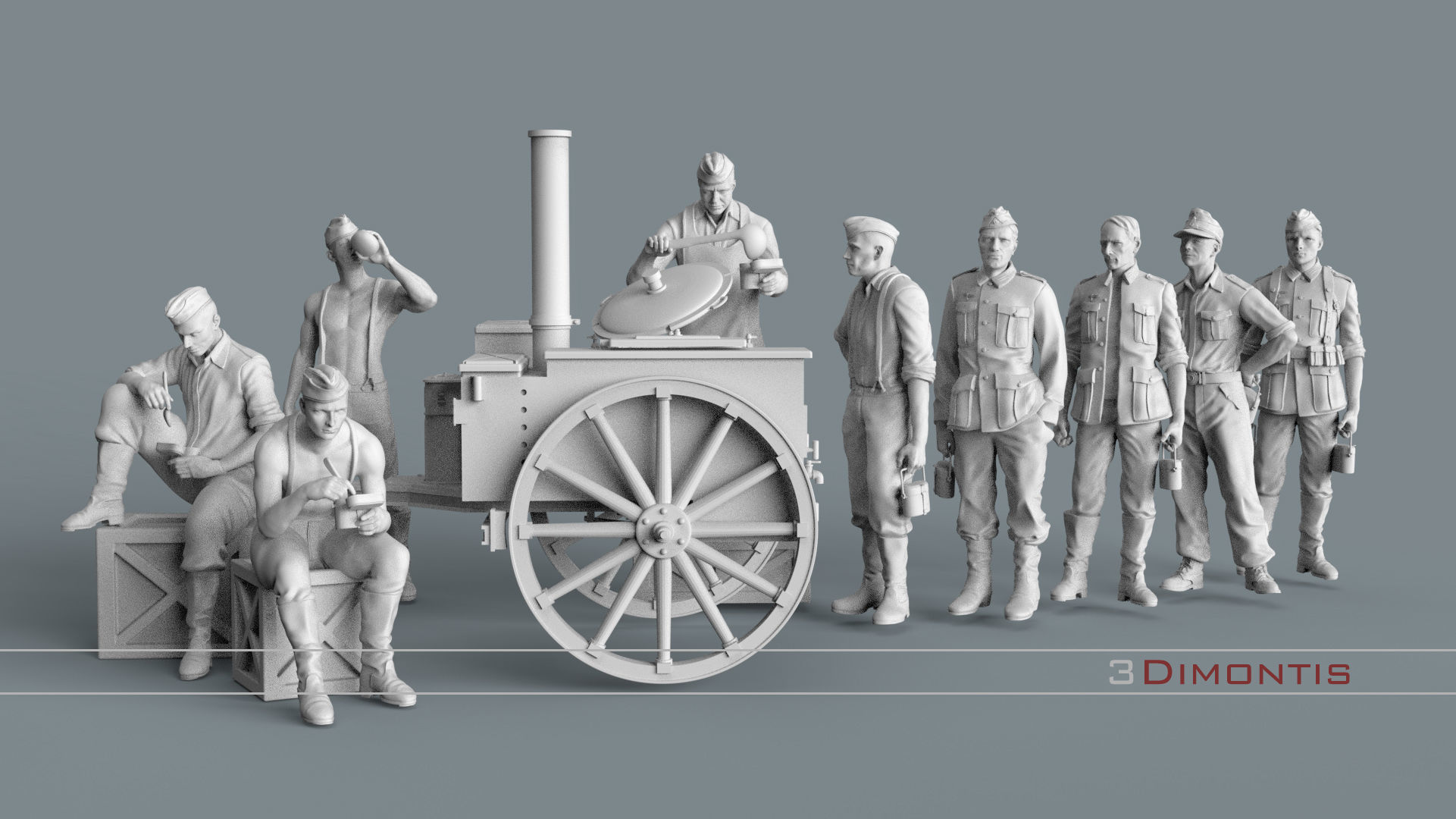 field kitchen and german soldiers 3D print model_47