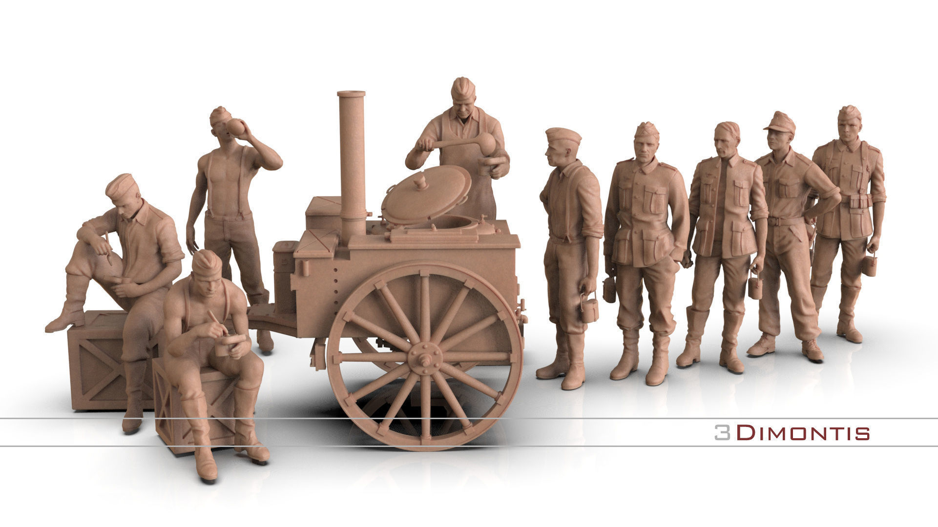 field kitchen and german soldiers 3D print model_83