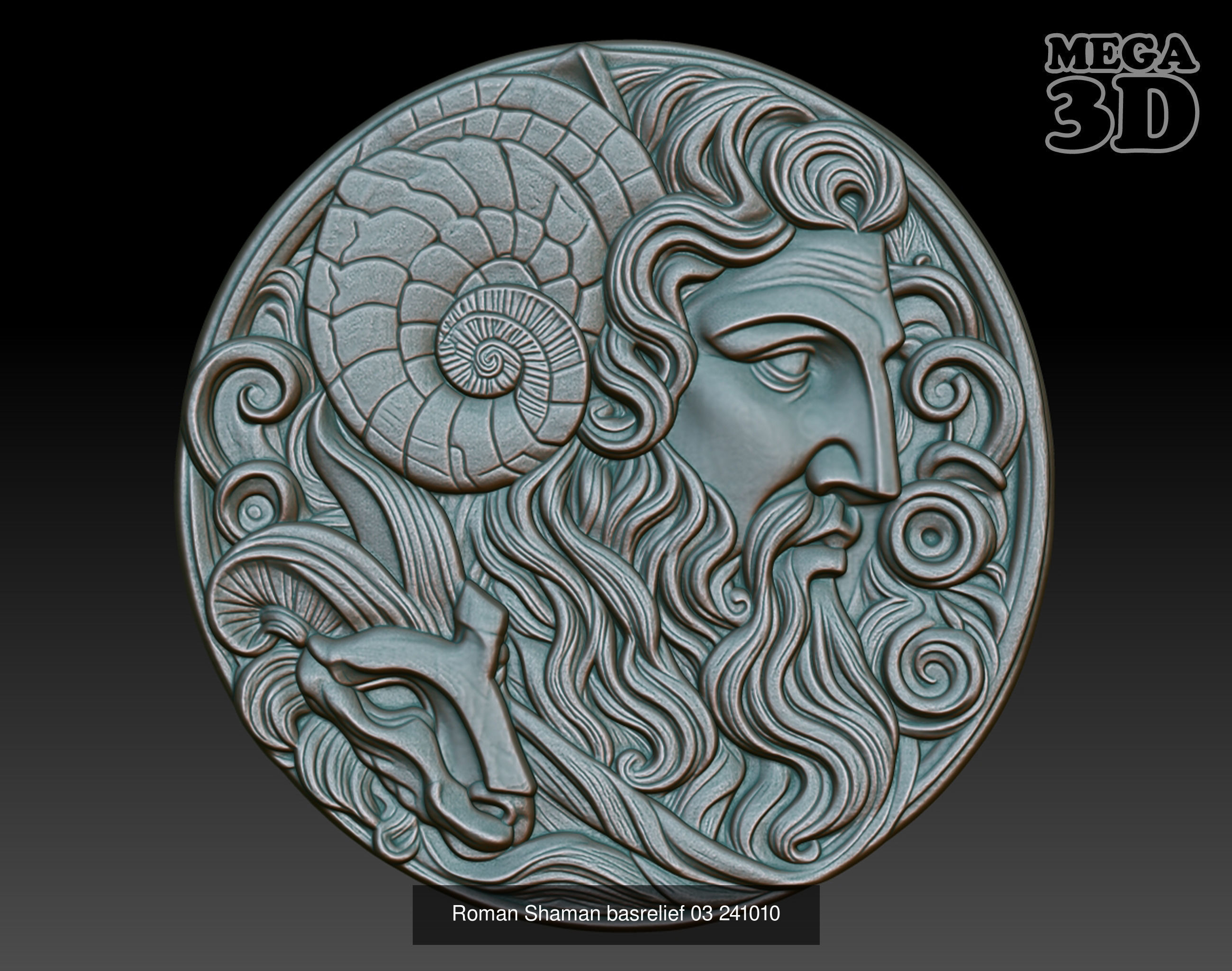 Roman Shaman basrelief Pack 241010 3D Model Collection_7