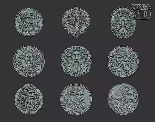 Roman Shaman basrelief Pack 241010 3D Model Collection Roman Shaman basrelief Pack 241010 3D Model Collection