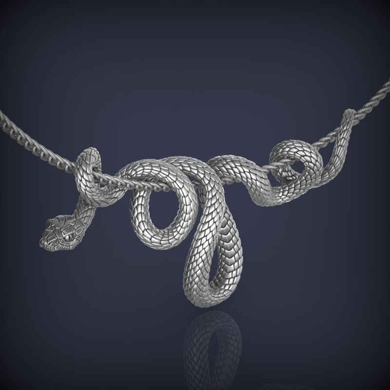 Snake Necklace Pendant Jewelry 3d print model 3D print model 3D print model_1